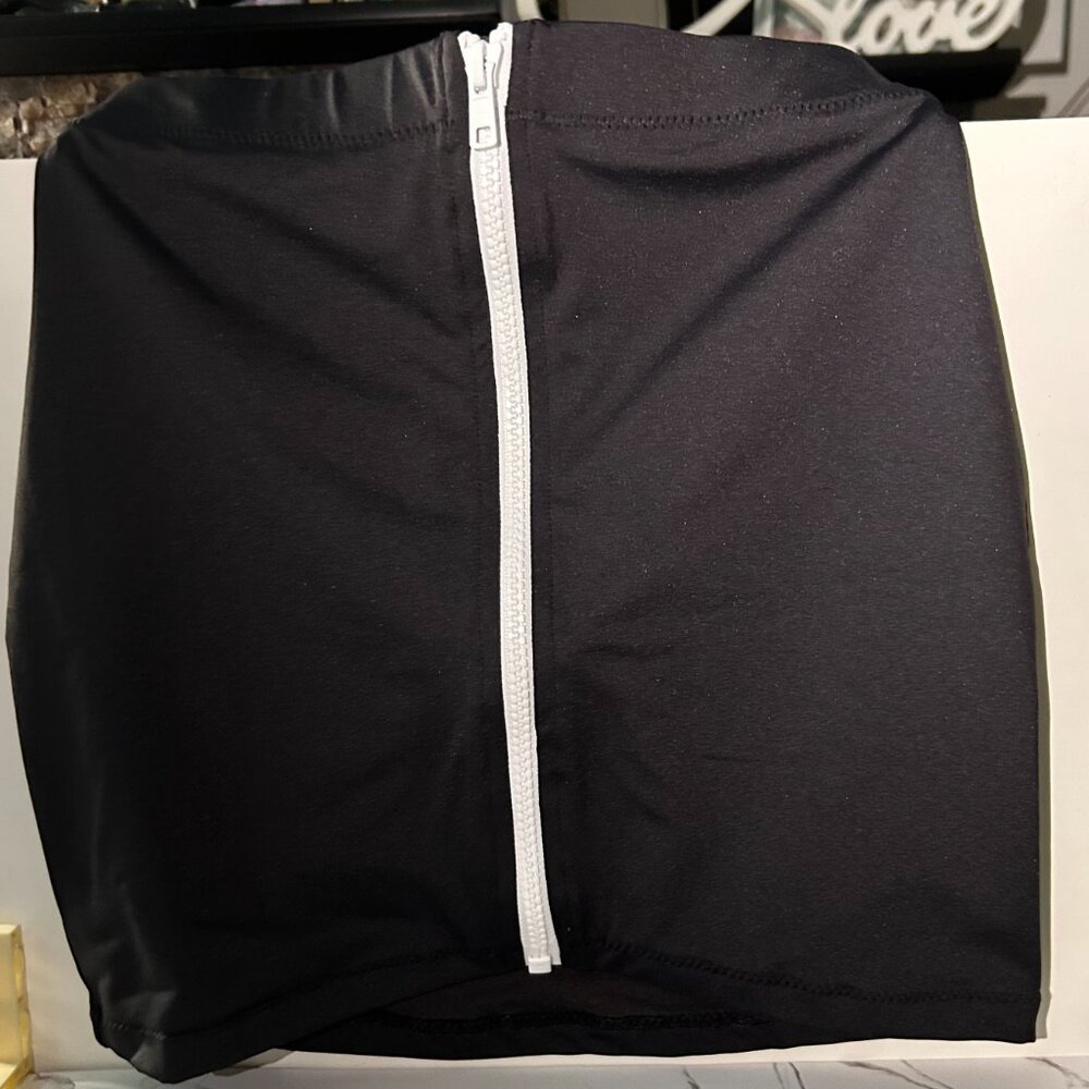 0XXS Skims sporty zipper swim mini Skirt ONYX